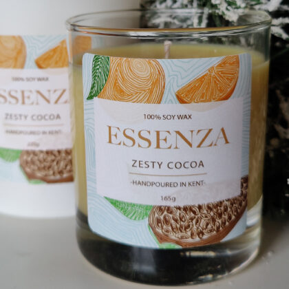 Zesty Cocoa handmade soy wax candle 165g
