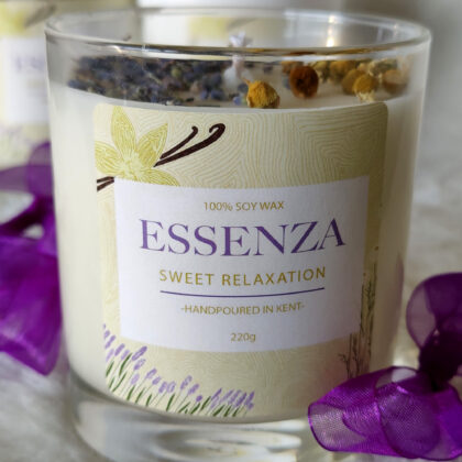 Chamomile, vanilla and lavender handmade soy wax candles